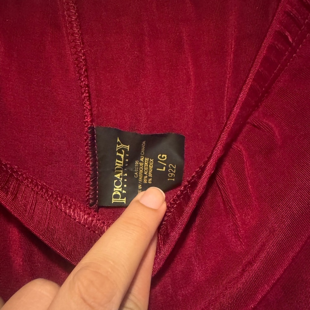 Picadilly Fashion Deep Red Wide Leg Pants - Picture 3 of 4
